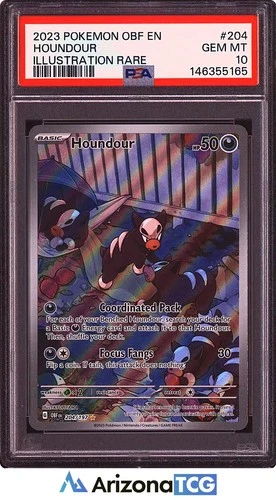 Pokemon 2023 Houndour 204/197 Illustration Rare Obsidian Flames GEM MINT PSA 10