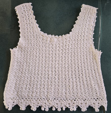 Handmade White Crochet Soft Vest Women's One Size Fits Most
