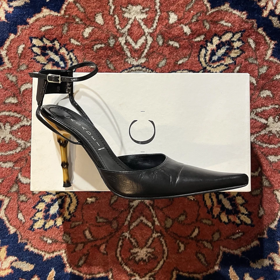 Casadei Black Kid Leather Bamboo Heel Pumps – Size EU 38.5 - Image 2 of 4