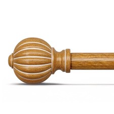 Wood Curtain Rods for Windows 48 to 84 Inch, 1'' Adjustable Heavy Duty Curtai...