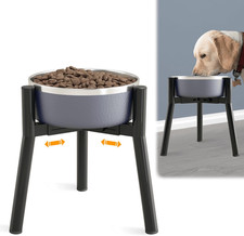 SHAINFUN Dog Bowl Stand for Large Dogs, Adjustable Width Tall Elevated Dog Bo...