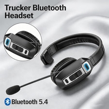 Trucker Headset Wireless Bluetooth 5.3 AI Noise Cancelling Mic For Phones PC