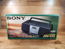Sony CFD-S28 CD/Radio/Cassette Boombox w/ Mega Bass Port Original Box Tested 