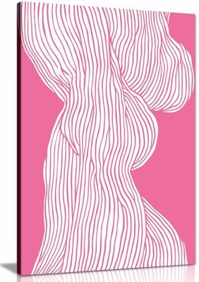 Fibers No 1 rosa gerahmter Leinwanddruck, Bilder für Wohnwände Deko