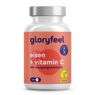 Eisen mit 40mg natürlichem Vitamin C - 240 Tabletten - Eisen-Chelat + Acerola 