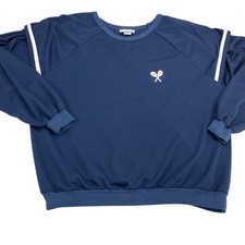 VTG 80s Tara New York, Navy Blue Tennis Long Sleeve Shirt, Size 3X, Made in USA