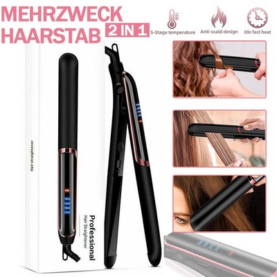 30 cm Haarglätter Keramik Glätteisen 2 in 1 Reise Tragbar Glätten Locken DE