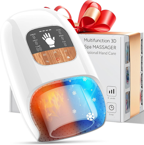 Hand Massager with Heat & Compression - 6 Modes & Intensity Levels for ...