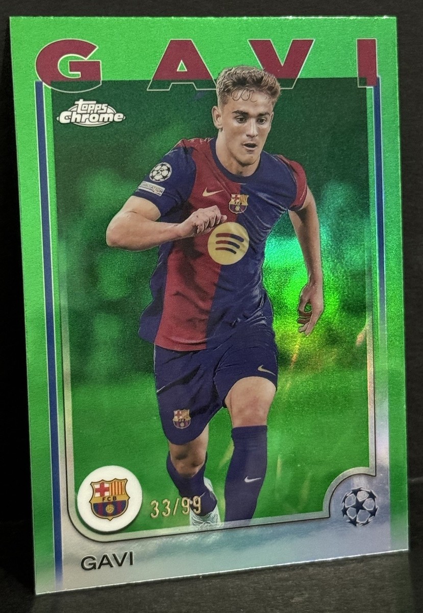 2024-25 Topps Chrome UCC Barcelona Gavi Green Refractor /99 | eBay