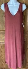 NWT Amazon Essentials Sleeveless V Neck Maxi Tank Dress - Redish - MEDIUM
