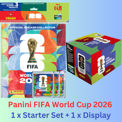 Panini FIFA World Cup 2026 WM 26 - Starter + Display (100 Tüten = 700 Sticker)
