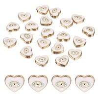 20 Herz-Augen-Perlen Lose Spacer-Perlen, Weiß FüR Schmuck