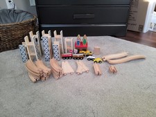 Wooden Train Set Brio Compatible Track Train Switch Accessories 50 Pieces