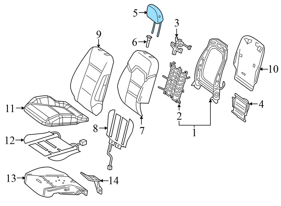 2015-2019 MERCEDES-BENZ GLA45 AMG - Front SEAT Headrest / HEAD REST 2469701300 - Image 4 of 4