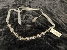 enVogue BT1204 Gold Tone Ivory Clear Crystal Bridal Wedding Belt Sash NWT