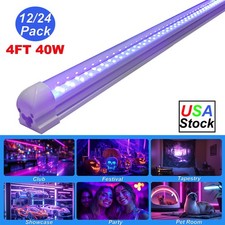 UV Black Light Bar Fixtures Ultraviolet Lamp Strip US Plug DJ Party Club 48" LED