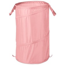 Up Spiral Laundry Hamper Basket Pink Polyester Collapsible Clothes Bin