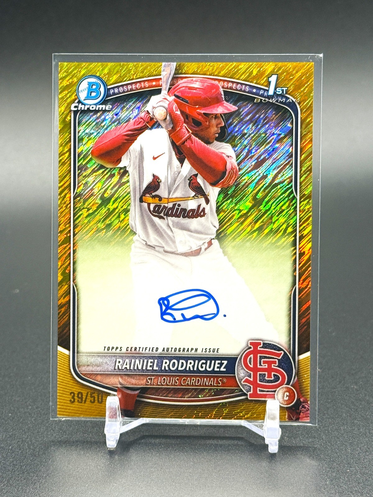 2025 Bowman Chrome Prospect Autograph Rainiel Rodriguez Gold /50 #CPA-RR STL RC