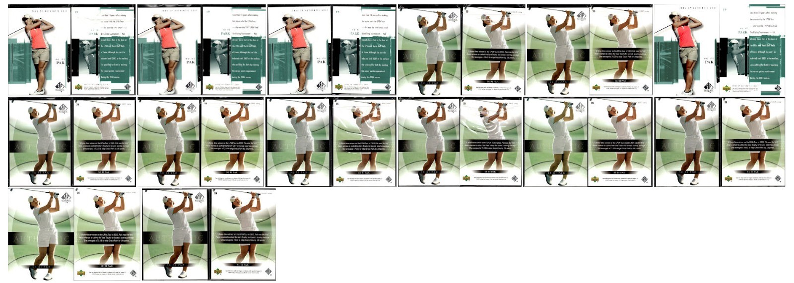 Upper Deck SP Authentic Lot of 14 Golf Cards Se Ri Pak LPGA Tour '04 #35 '05 #19