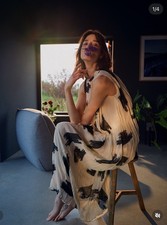 ZARA NEW WOMAN SS25 PRINTED DRESS ZW COLLECTION Ecru / Black | 6895/056