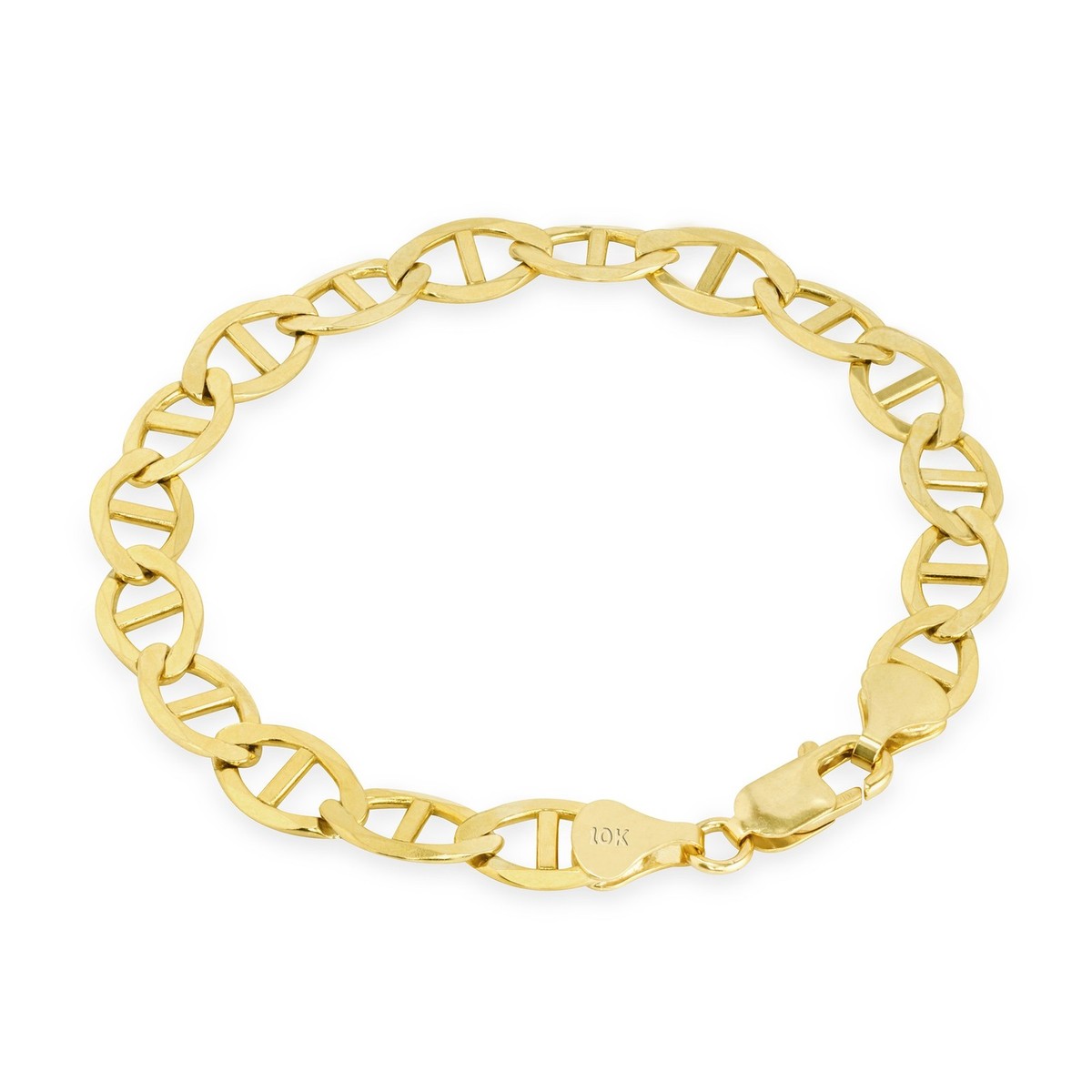 10K Yellow Gold Solid 2mm-9mm Mariner Anchor Link Chain Men Women