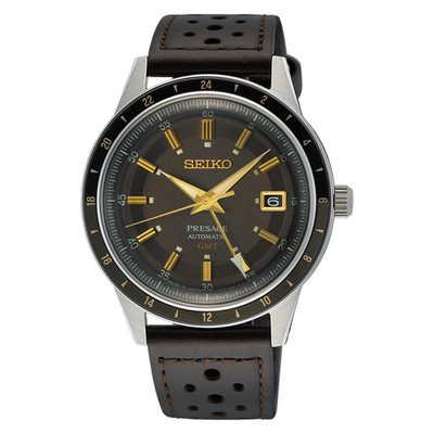 Seiko Presage 60's Style Automatic GMT 40.8MM SS Watch SSK013J1