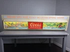 Rare Vintage Coors Lighted Beer Sign Rocky Mountain Waterfall 51” + Clock WORKS