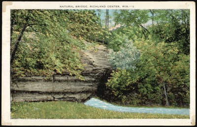 #ad Richland Center Wisconsin WI Natural Bridge Kropp 1940 Vintage Postcard $4.99