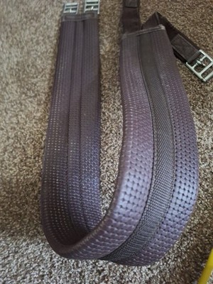 Wintec Brown Synthetic Girth 46'' Roller Buckles One End Elastic TAIWAN