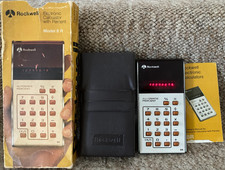 A boxed working vintage Rockwell 8R LED Electronic Calculator +Case+Instructions