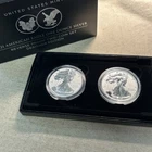 2021 Reverse Proof Silver Eagle 2-Coin Set (Box and CoA)