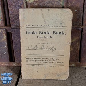 Early 1900s Inola State Bank, Inola Indiana Territory ~ $1014.19 - FORD purchase