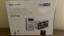 Belink MX7700 Smart Pico Video Projector, 3D 4K UHD. Rechargeable Battery 