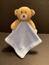 Blue Security Blanket Lovey With Brown Plush Puppy Dog RN 119741