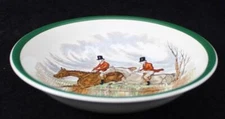 Spode Herring Hunt Green Coupe Cereal Bowl First Over