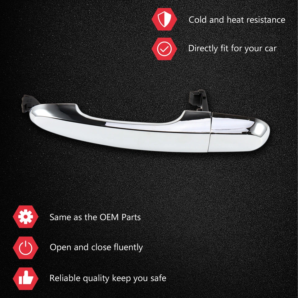 Maçaneta externa para 2011-2015 Kia Sorento traseira esquerda driver LH cromado - Imagem 2 de 4