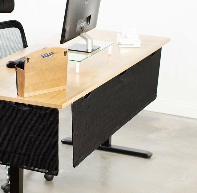 Vivo Black 60 Inch Under Desk Privacy And Cable Management