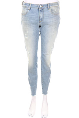 MAURO GRIFONI Straight Cut Destroyed Jeans W29 light blue NEW
