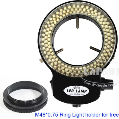 LAPSUN Adjustable 144 LED Bulb Microscope Ring Light Illuminator Lamp US/UK/EU/AU Plug