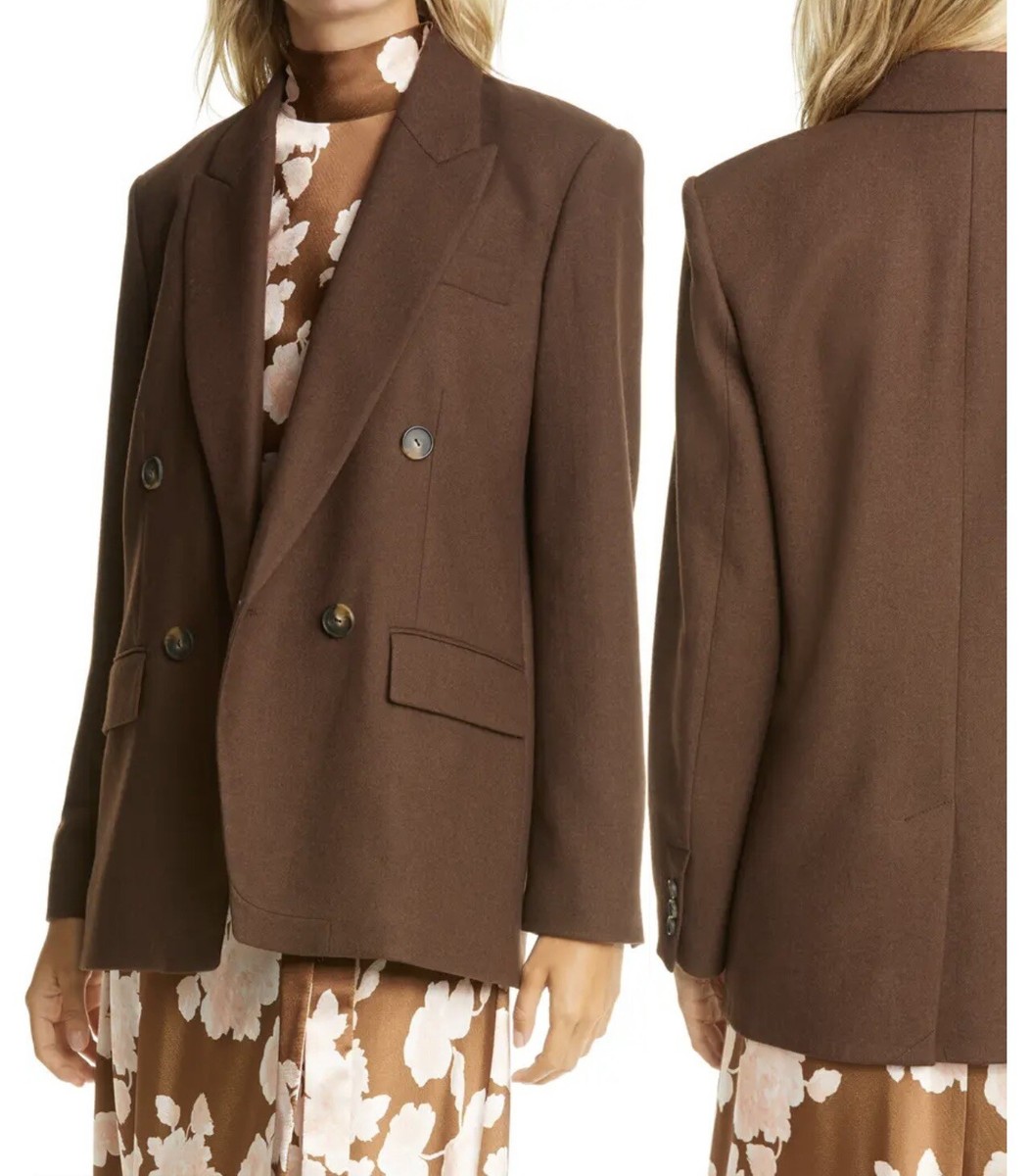 Vince Double Breasted Flannel Blazer | eBay