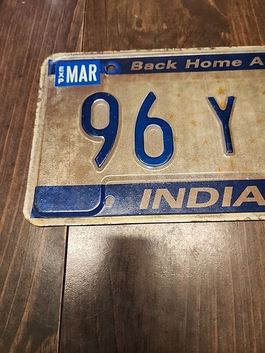 1990 Indiana License Plate #96Y45 Vintage Auto Tag Garage Wall Decor - Picture 2 of 8
