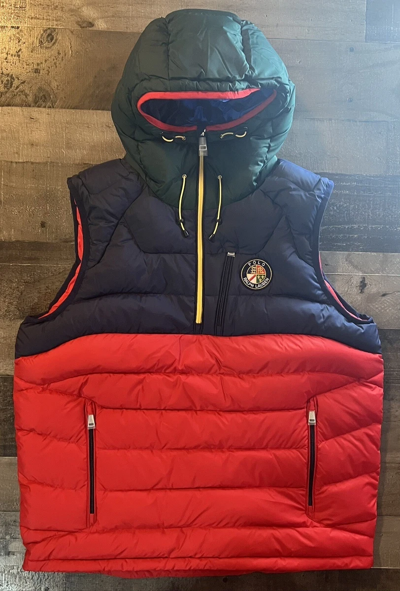 Polo Ralph Lauren Hooded Down Puffer Jacket w/ Emblem Patch Back - Red