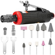 15PC 1/4" STRAIGHT AIR DIE GRINDER SET 3MM 6MM COLLET PNEUMATIC GRINDING TOOL