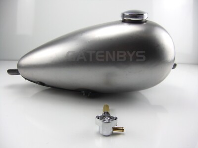Neu Motorrad Kraftstofftank + Hahn + Deckel Peanut 10L Custom Cafe Racer Harley Chopper