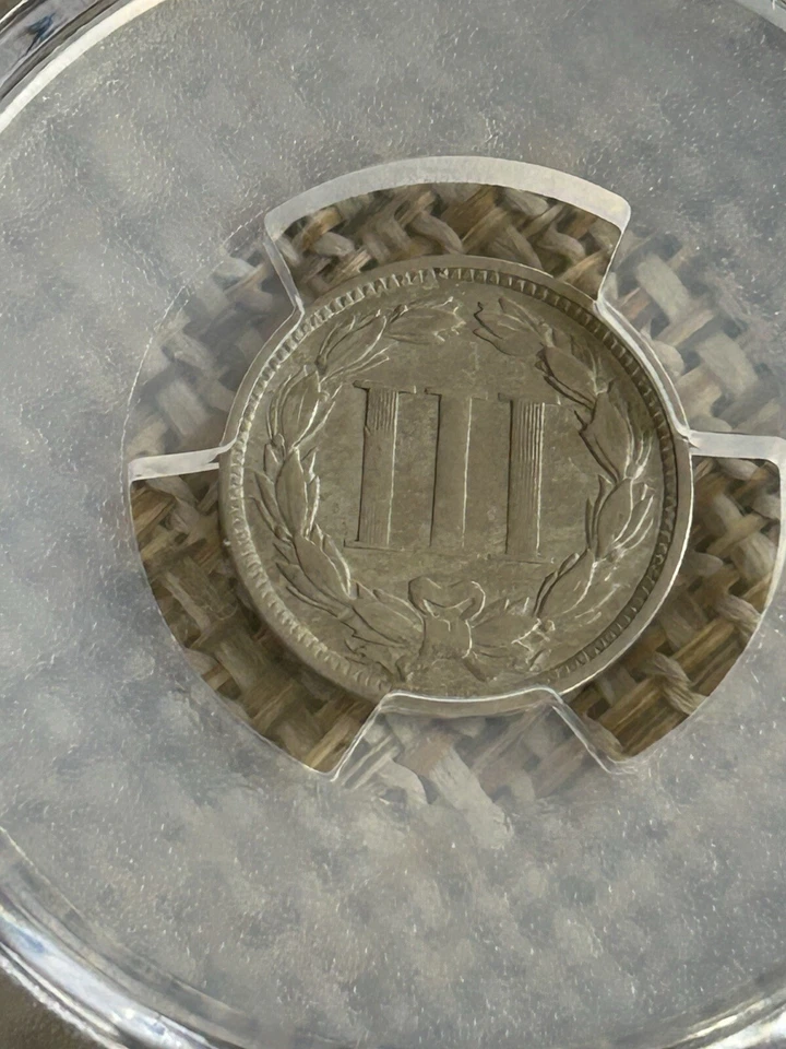 1867 3CS Three Cent, Very Good Detail Graded By PCGS, Post Civil War Coin - Image 2 of 4