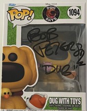 Bob Peterson Dug With Toys  UP MOVIE Funko Pop #1092 Autographed Signed Disney