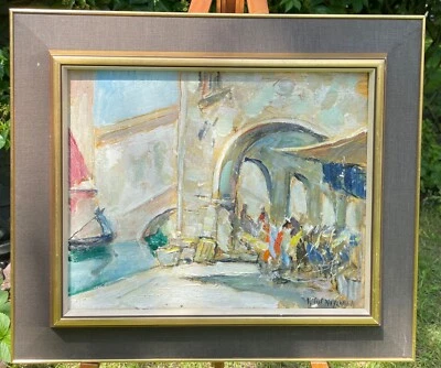 KNUT NORMAN 1896 -1977 - Oil painting on board- Venice Arte Arte - Bild 1 von 4