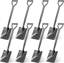 8 Pack Premium Carbon Steel 29" Shovel for Digging with D Handle Garden Spade