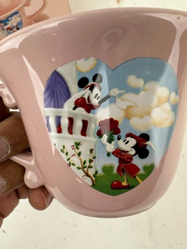 Mickey & Minnie Mouse "Romeo & Juliette" Pink Teacup & Saucer Disney Store - Picture 10 of 10