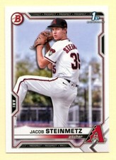 2021 Bowman Draft Jacob Steinmetz 1st Bowman baseball card #BD-83 Diamondbacks